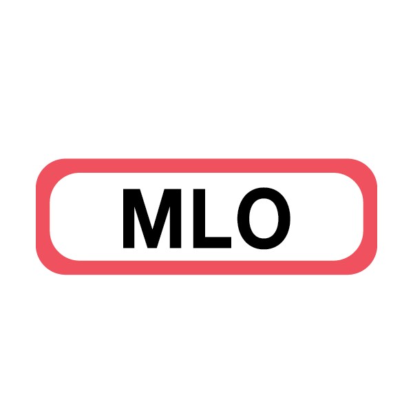 Nevs Position Labels - MLO 1/2" x 1-1/2" White w/Red & Black XP-446 - main
